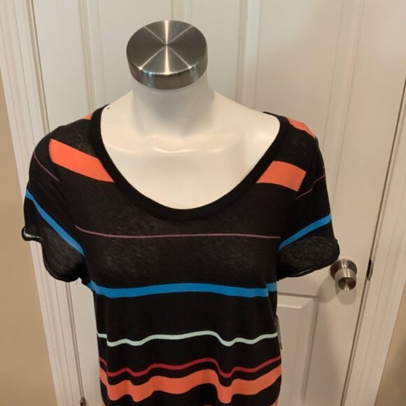 Free People Multicolor Striped Short Sleeve Maxi Dress Size Medium - Picture 2 of 6